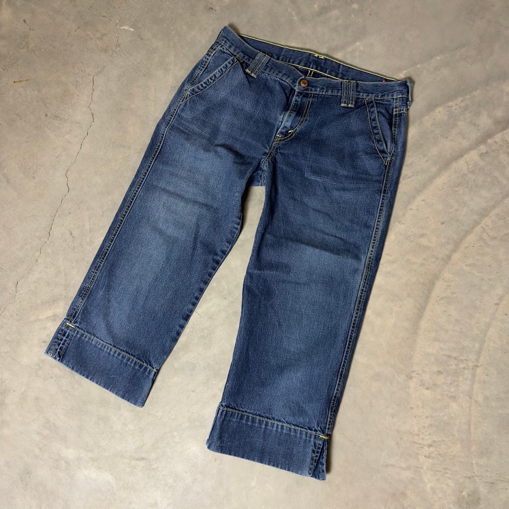 Vintage Levis Outback Capri Jeans Womens 12 Blue Baggy Y2K Cropped Denim 2947